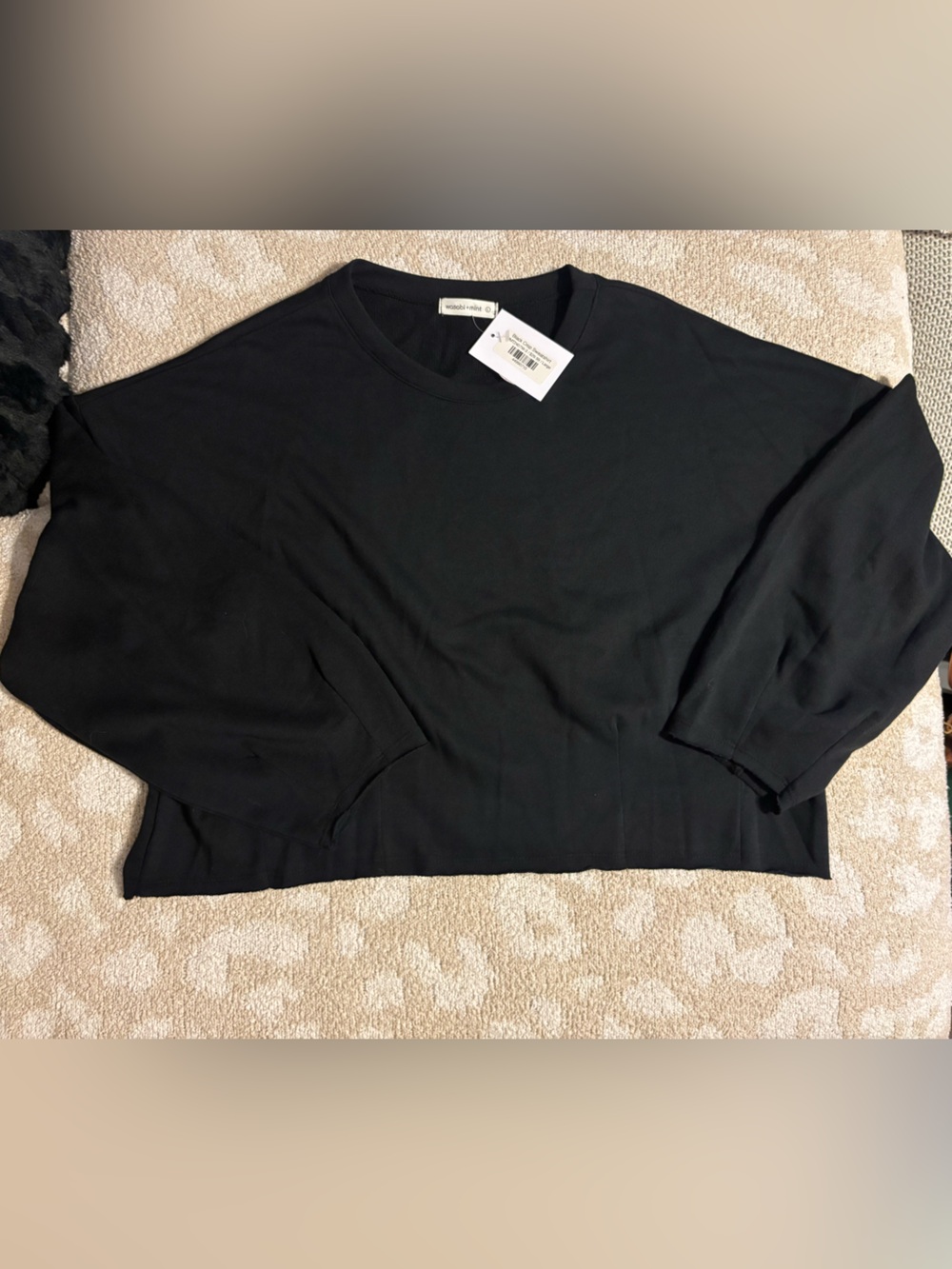 Madewell Relaxed Black Crewneck Pullover Sweatshirt